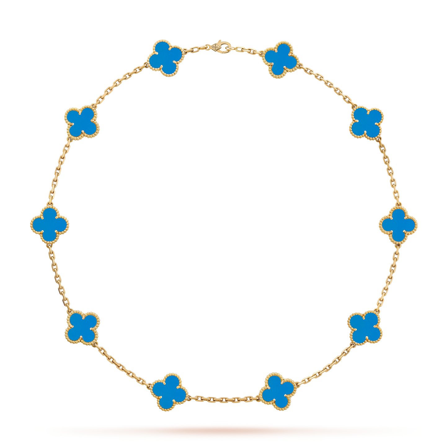 [Elite]CLOVER 10 MOTIFS BLUE AGATE NECKLACE