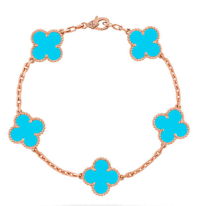 [Elite] CLOVER 5 MOTIF TURQUOISE BRACELET COLLECTION