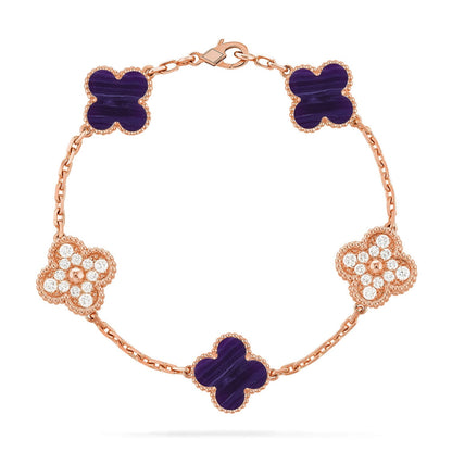 [Elite]CLOVER 5 MOTIF PURPLE STRIPES BRACELET COLLECTION