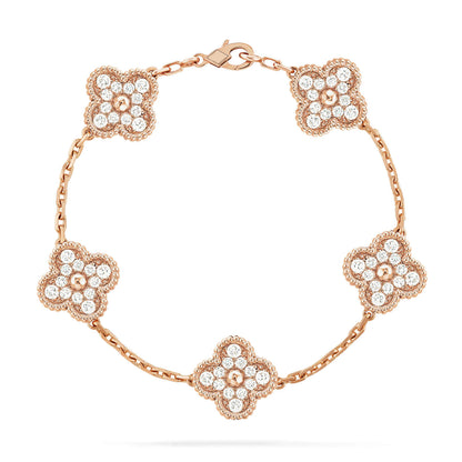[Elite] CLOVER 5 MOTIF FULL DIAMOND BRACELET COLLECTION