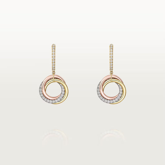 [Elite]TRINITY HALF DIAMOND  EARRINGS