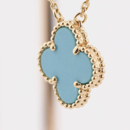 [Elite]CLOVER 15MM VINTAGE TURQUOISE NECKLACE