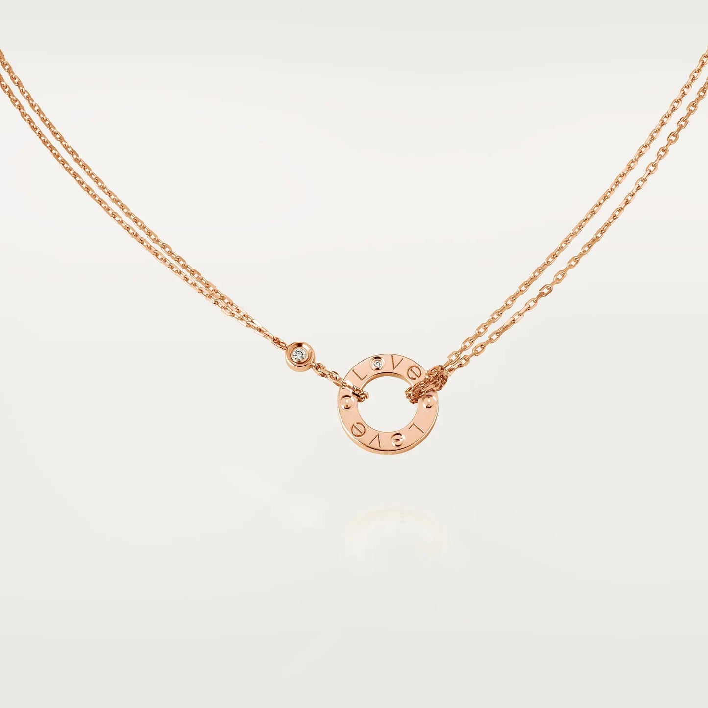 [Elite]LOVE NECKLACE 16MM 2 DIAMONDS