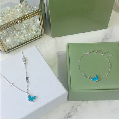 [Elite]BUTTERFLY TURQUOISE BUTTERFLY BRACELET SILVER