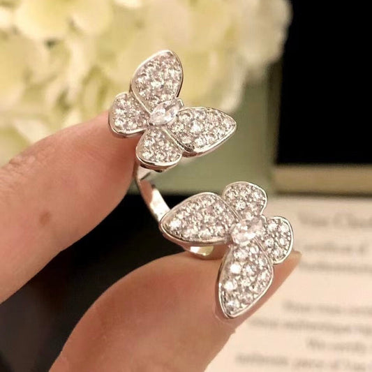 [Elite]TWIN SILVER BUTTERFLY DIAMOND RING