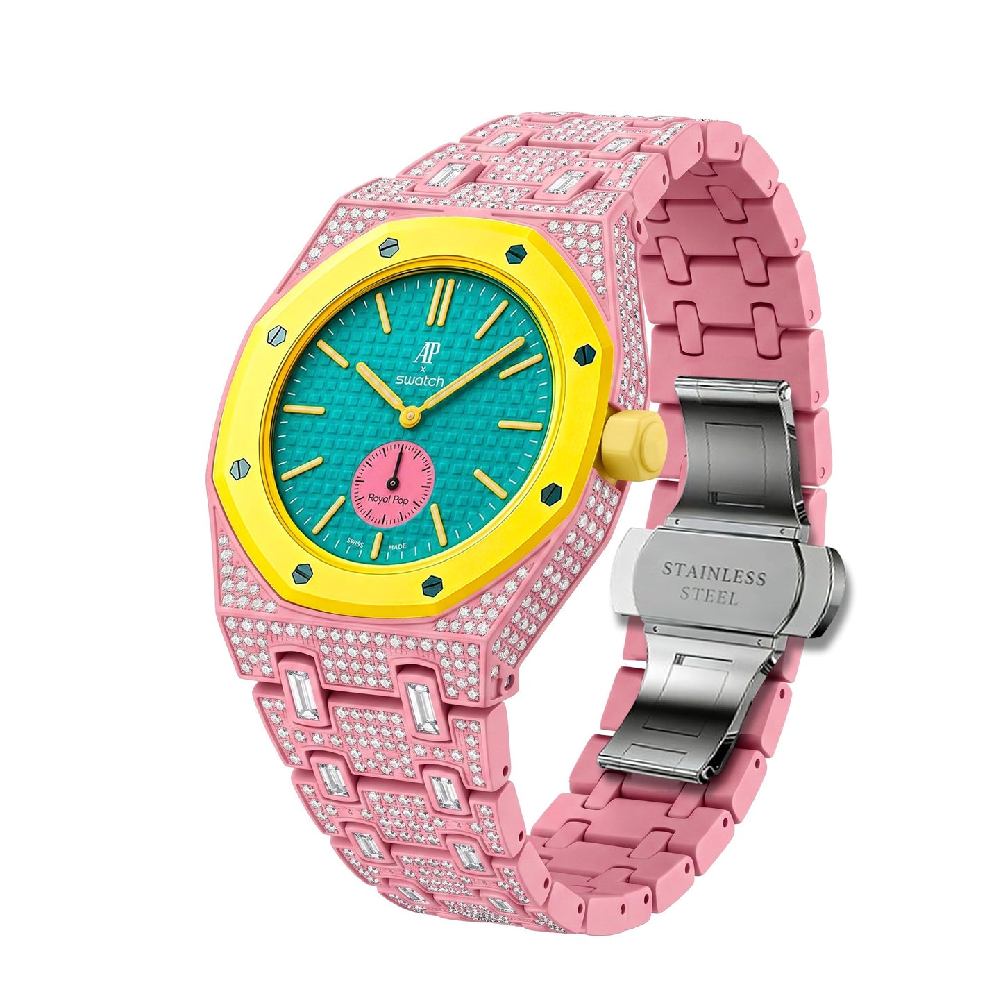 [Elite]Royal Oak Pop Exclusive Bioceramic Case & Bioceramic Strap Full Diamond
