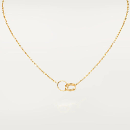 [Elite]LOVE NECKLACE DOUBLE RING GOLD