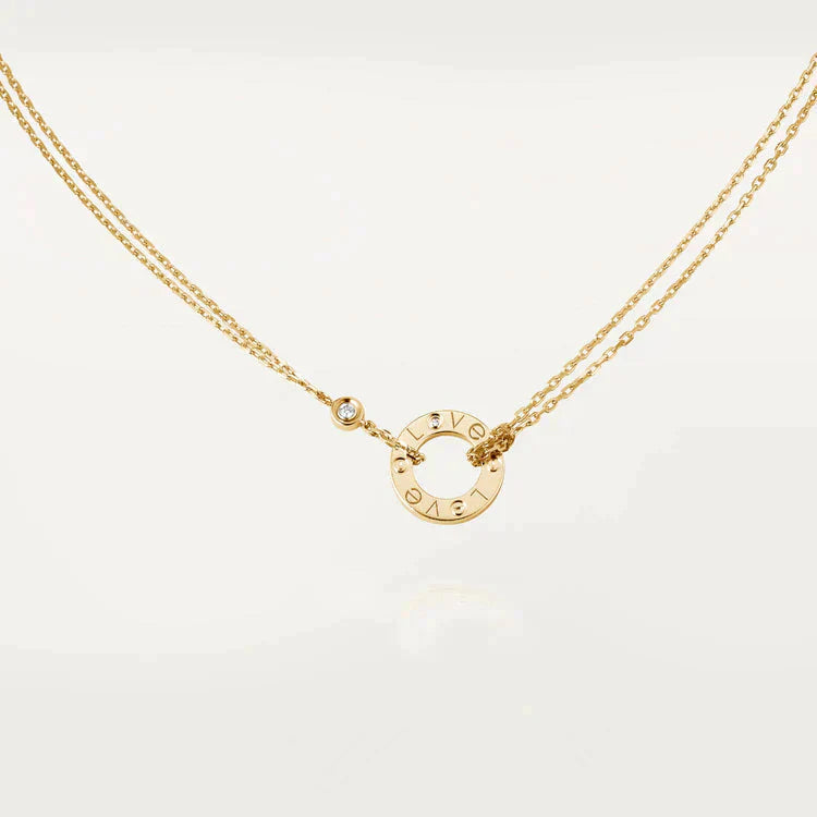 [Elite]LOVE NECKLACE 16MM 2 DIAMONDS