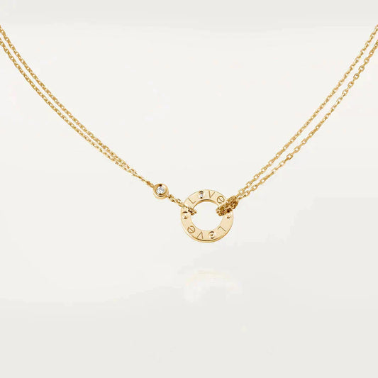 [Elite]LOVE NECKLACE 16MM 2 DIAMONDS