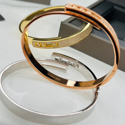 [Elite]Move Noa Rose Gold Pavé Diamond Bangle Bracelet