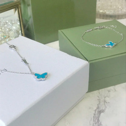 [Elite]BUTTERFLY TURQUOISE BUTTERFLY BRACELET SILVER