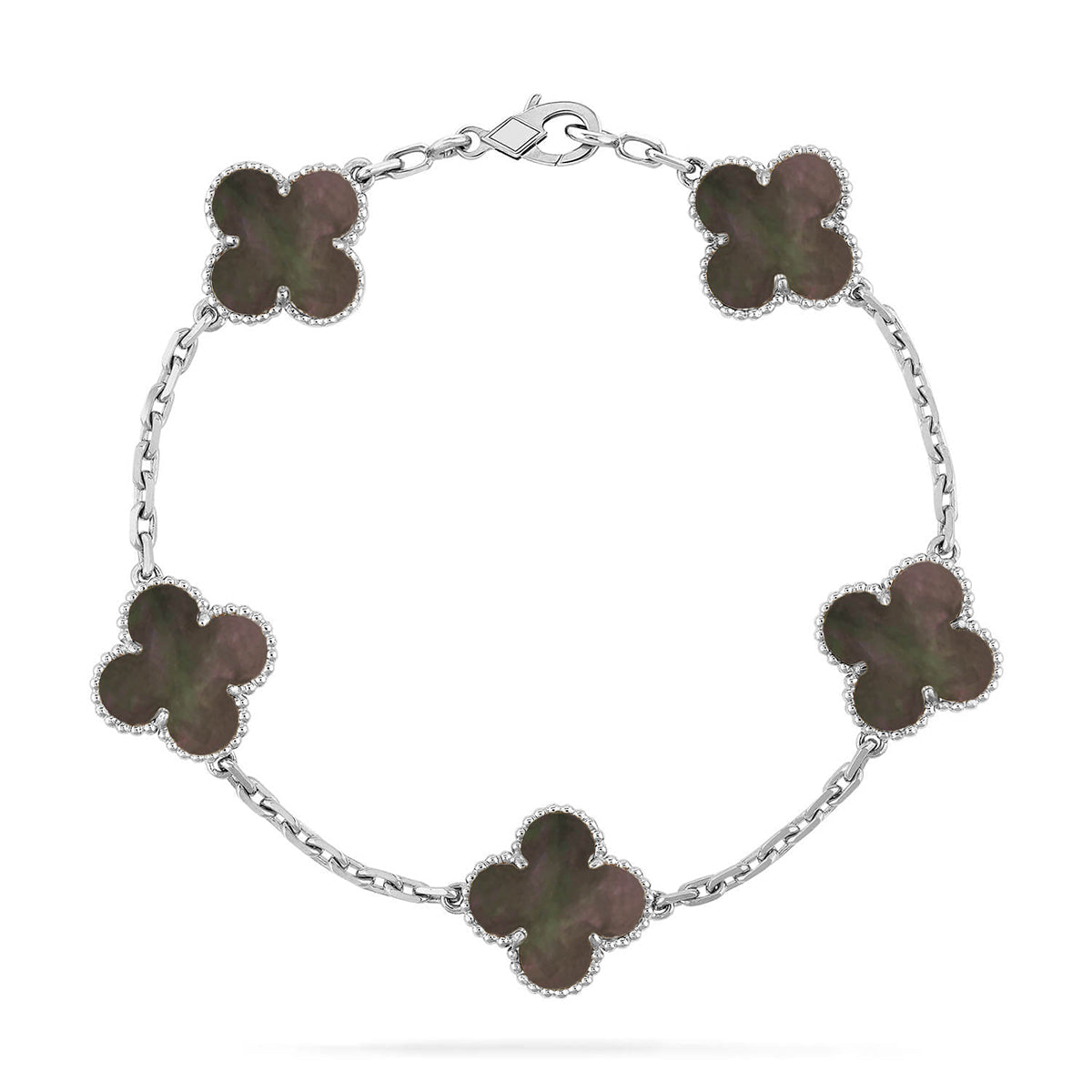 [Elite] CLOVER 5 MOTIF GRAY MOP BRACELET COLLECTION