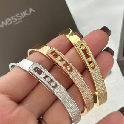 [Elite]Move Noa Rose Gold Pavé Diamond Bangle Bracelet