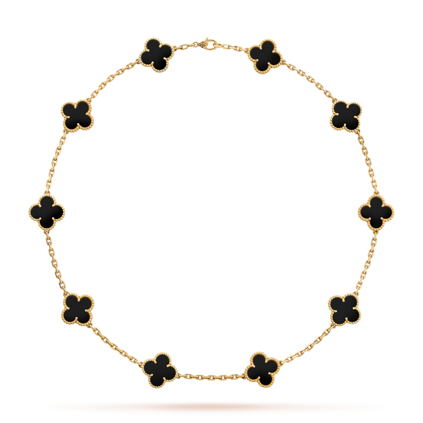 [Elite]CLOVER 10 MOTIFS ONYX NECKLACE