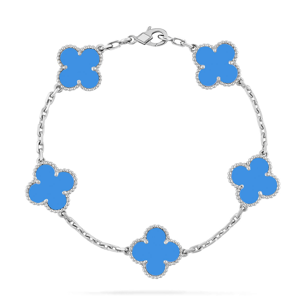 [Elite] CLOVER 5 MOTIF BLUE AGATE BRACELET COLLECTION