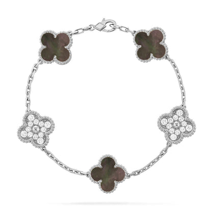 [Elite] CLOVER 5 MOTIF GRAY MOP BRACELET COLLECTION