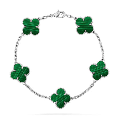 [Elite] CLOVER 5 MOTIF MALACHITE BRACELET COLLECTION