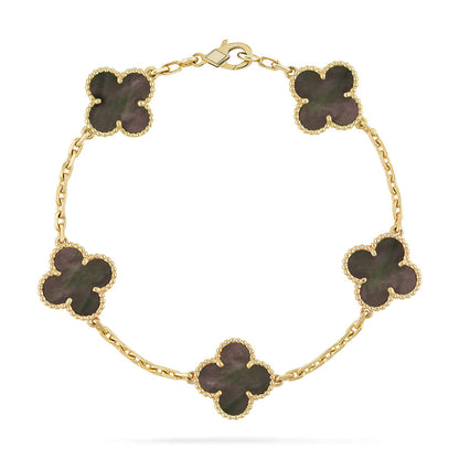 [Elite] CLOVER 5 MOTIF GRAY MOP BRACELET COLLECTION