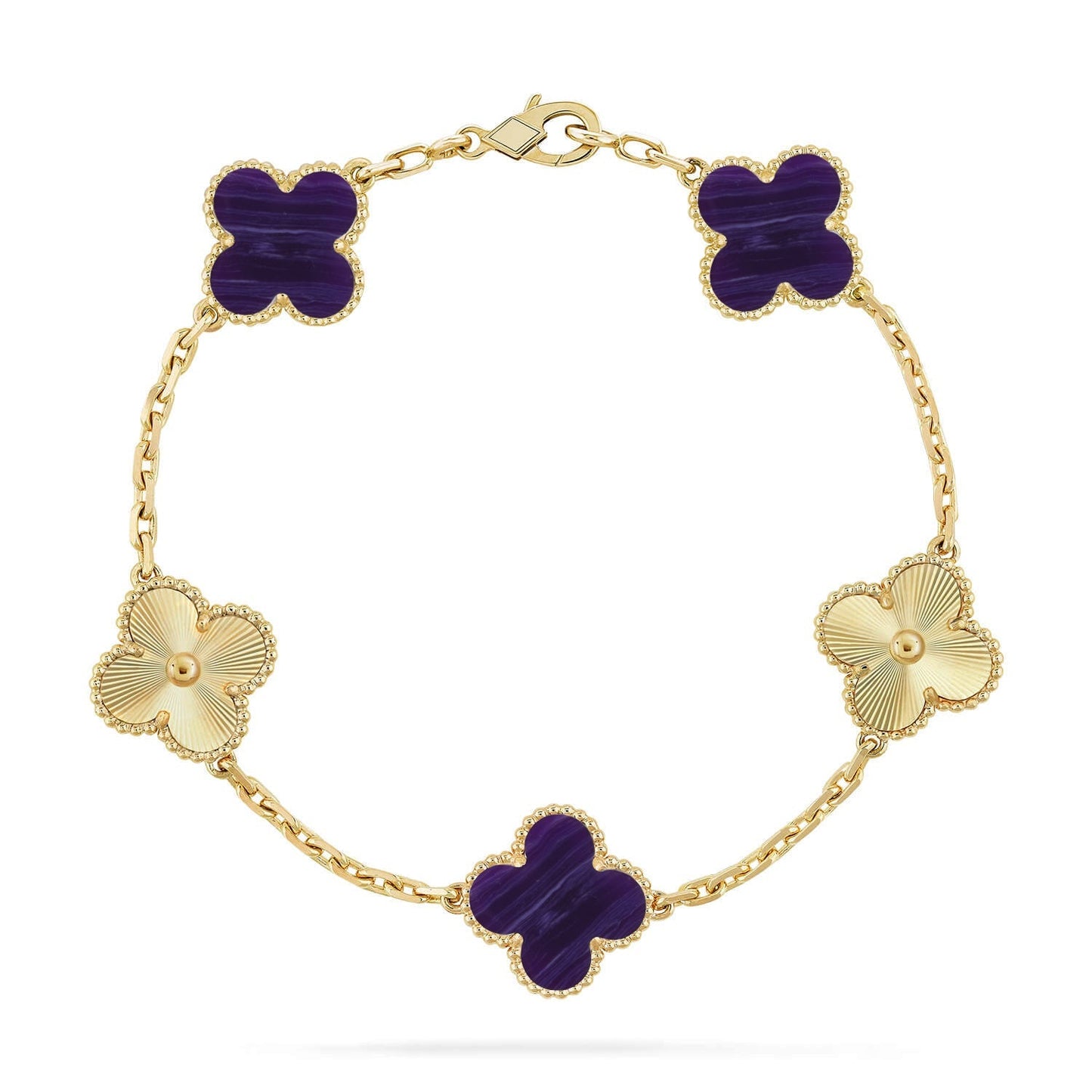 [Elite]CLOVER 5 MOTIF PURPLE STRIPES BRACELET COLLECTION