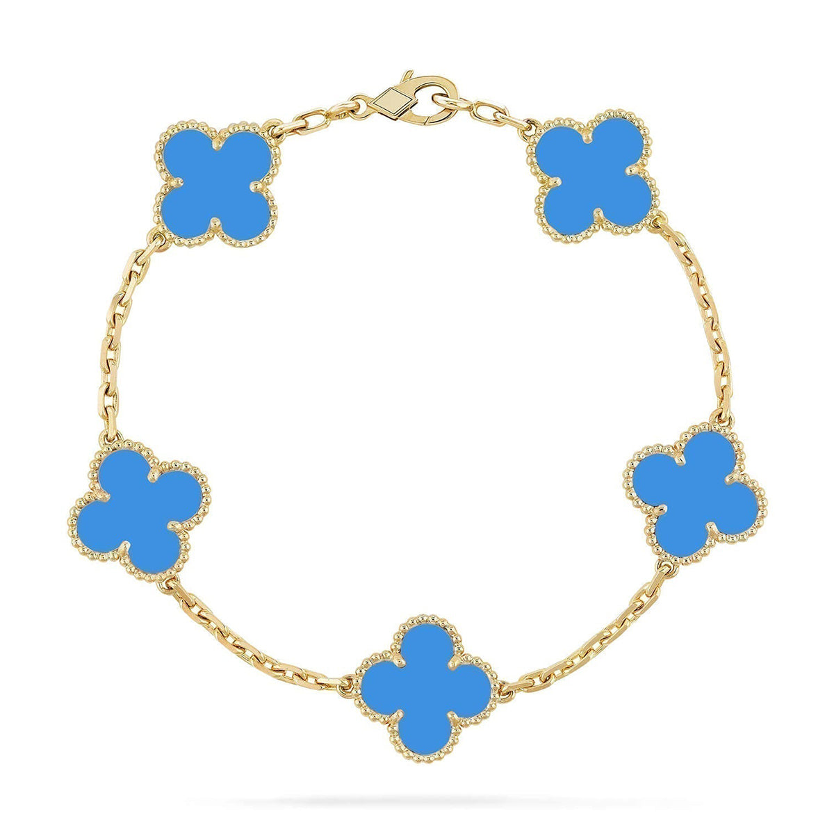 [Elite] CLOVER 5 MOTIF BLUE AGATE BRACELET COLLECTION