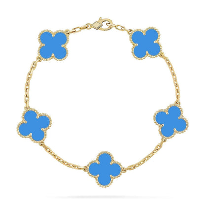 [Elite] CLOVER 5 MOTIF BLUE AGATE BRACELET COLLECTION