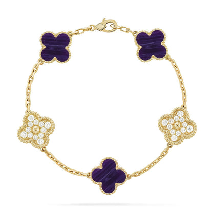 [Elite]CLOVER 5 MOTIF PURPLE STRIPES BRACELET COLLECTION