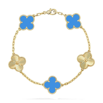 [Elite] CLOVER 5 MOTIF BLUE AGATE BRACELET COLLECTION