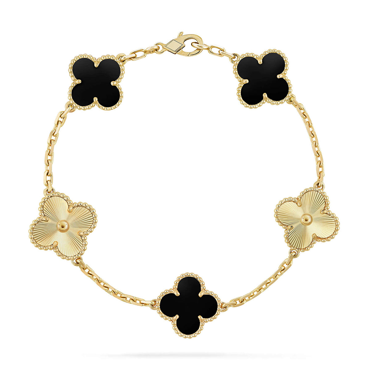[Elite] CLOVER 5 MOTIF ONYXS BRACELET COLLECTION