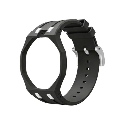 Oak Pop Exclusive Black And White Silicone Strap