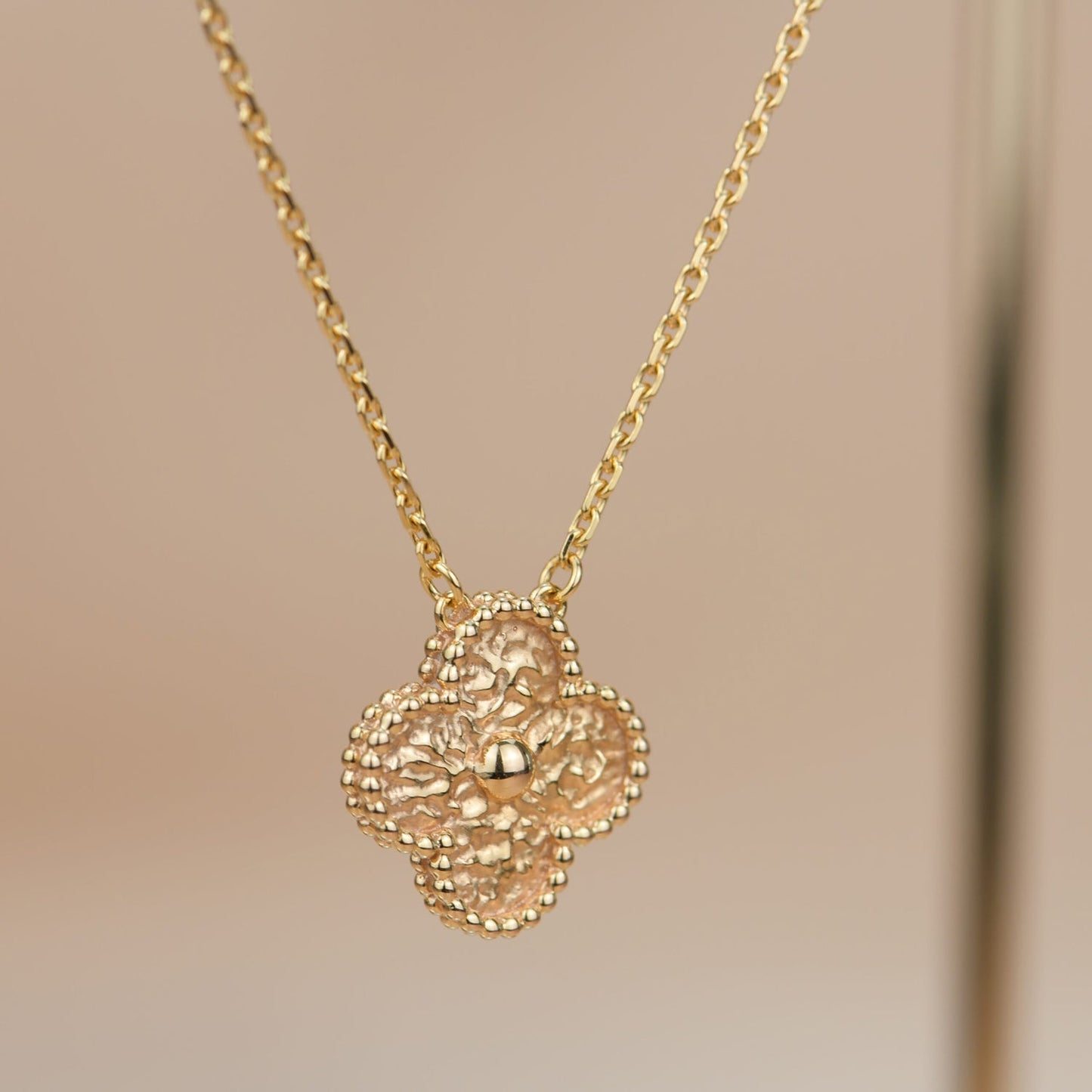 [Elite]CLOVER 15MM  BRONZING NECKLACE