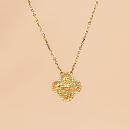 [Elite]CLOVER 15MM  BRONZING NECKLACE