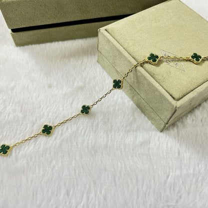 [Elite]CLOVER 6 MOTIF MALACHITE BRACELET