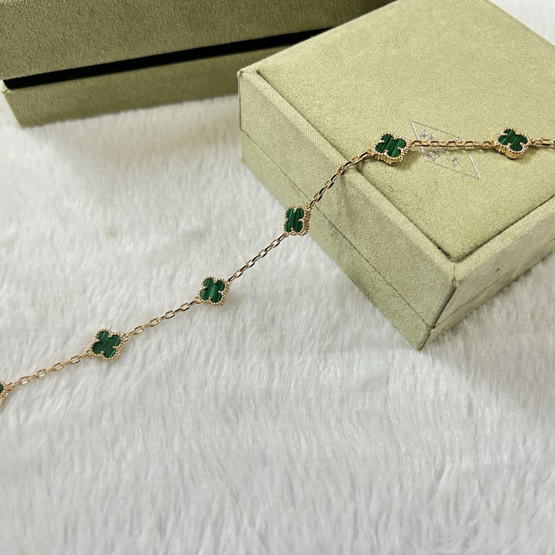 [Elite]CLOVER 6 MOTIF MALACHITE BRACELET