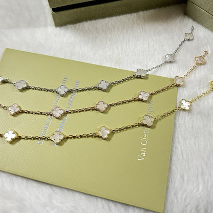 [Elite]CLOVER 6 MOTIF WHITE MOP BRACELET
