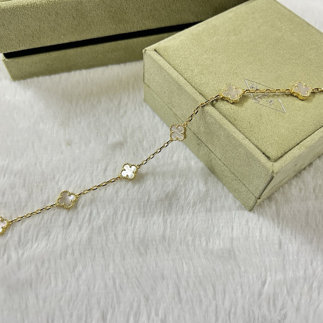 [Elite]CLOVER 6 MOTIF WHITE MOP BRACELET