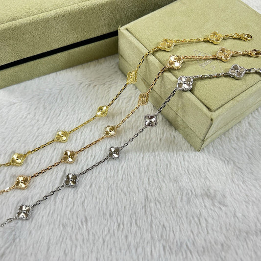 [Elite]CLOVER 6 MOTIF DIAMOND BRACELET