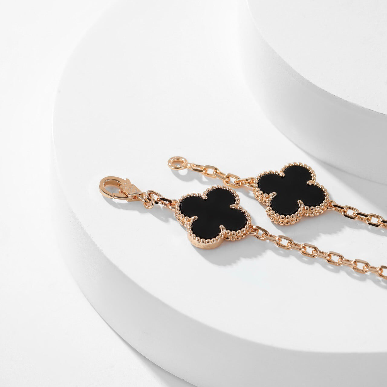 [Elite]CLOVER 10 MOTIFS ONYX NECKLACE