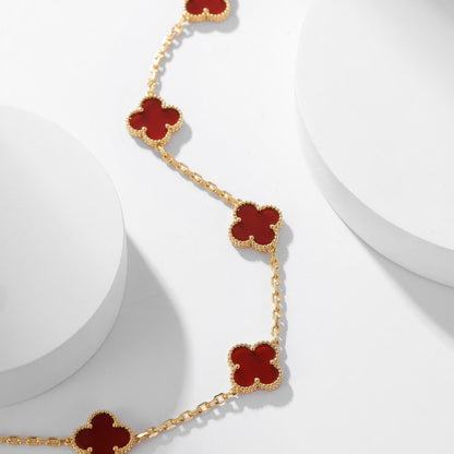 [Elite]CLOVER 10 MOTIFS CARNELIAN NECKLACE