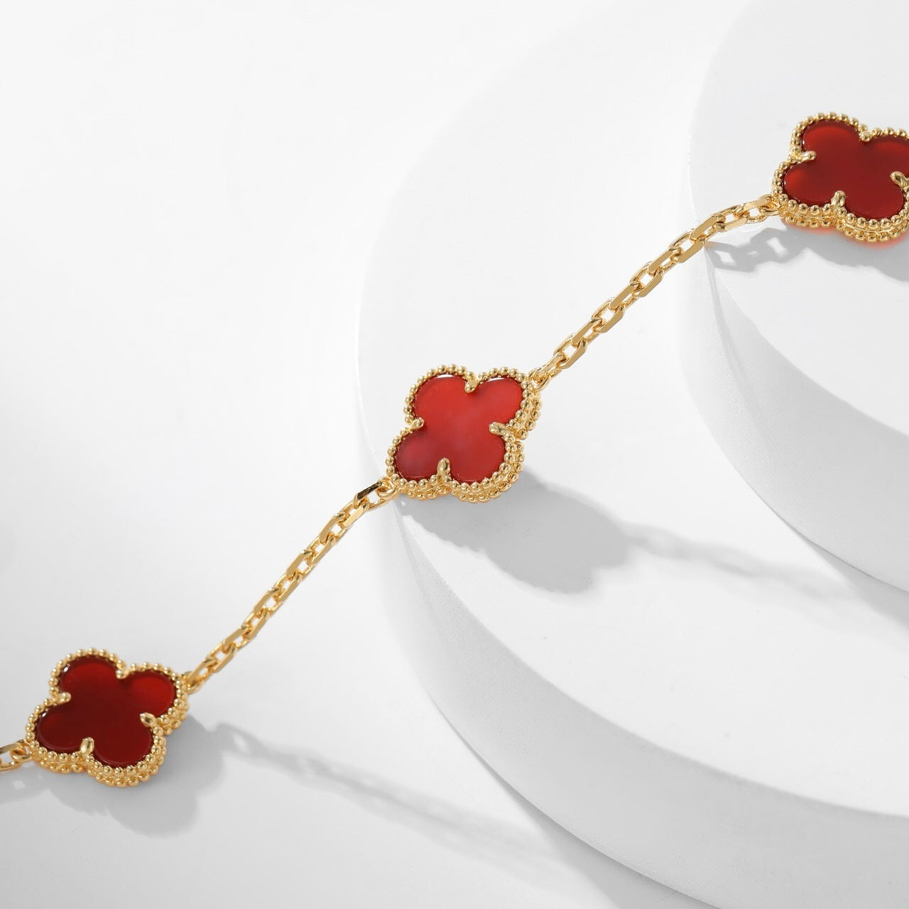 [Elite]CLOVER 10 MOTIFS CARNELIAN NECKLACE