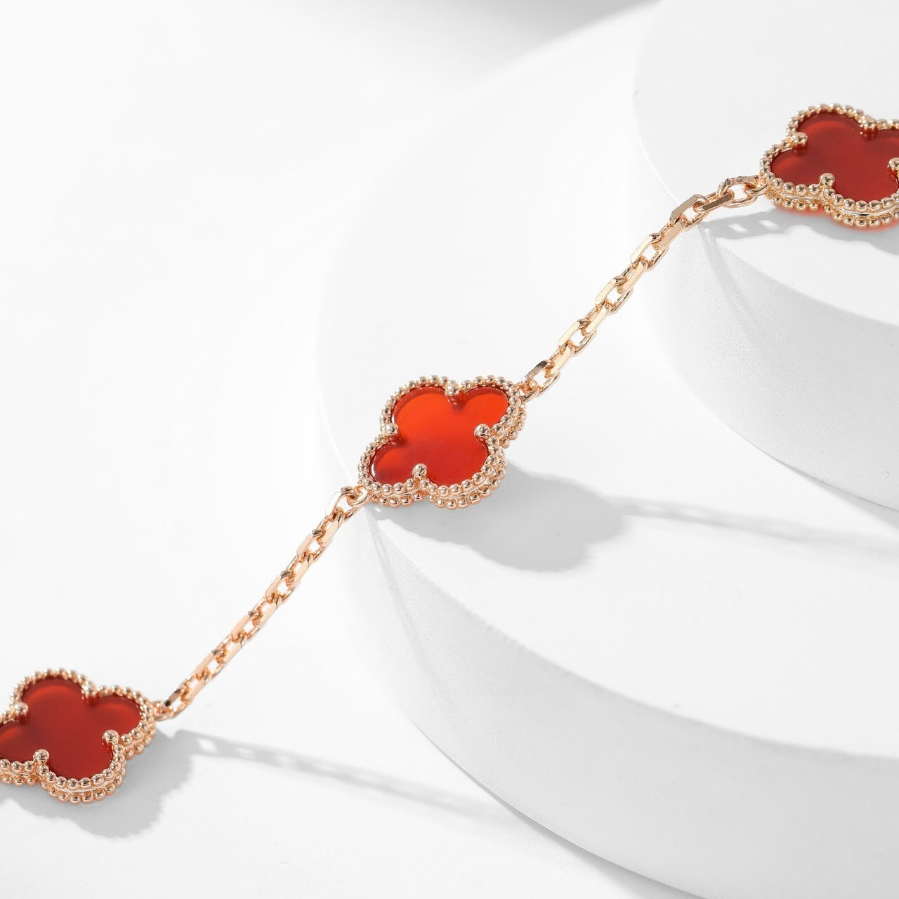 [Elite]CLOVER 10 MOTIFS CARNELIAN NECKLACE
