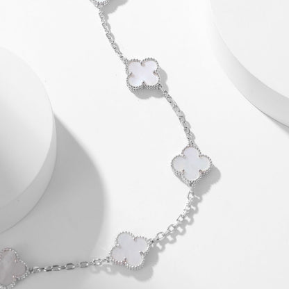 [Elite]CLOVER 10 MOTIFS WHITE MOTHER OF PEARL NECKLACE