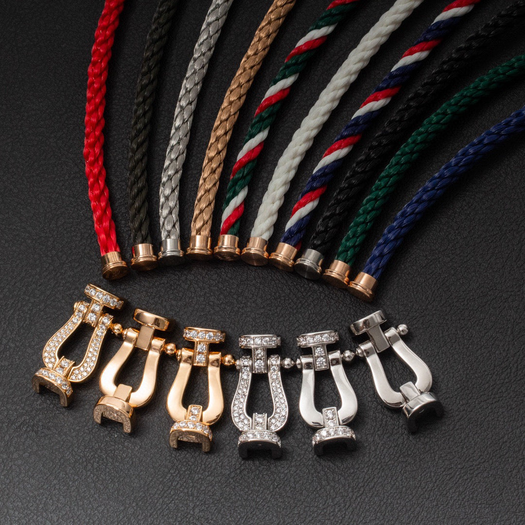 [Elite]FORCE LARGE HORSESHOE FULL DIAMOND BRACELET GOLD