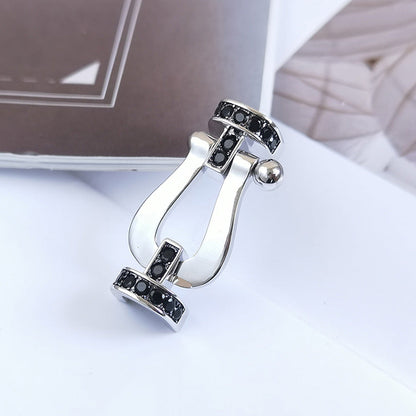 [Elite]FORCE LARGE HORSESHOE BLACK DIAMOND BRACELET SILVER