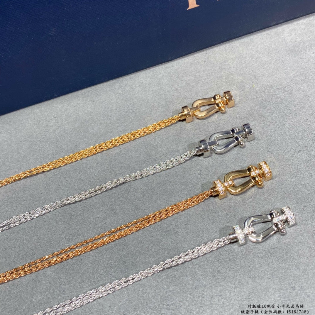 [Elite]FORCE SMALL HORSESHOE  DIAMOND CHAIN ROPE BRACELET