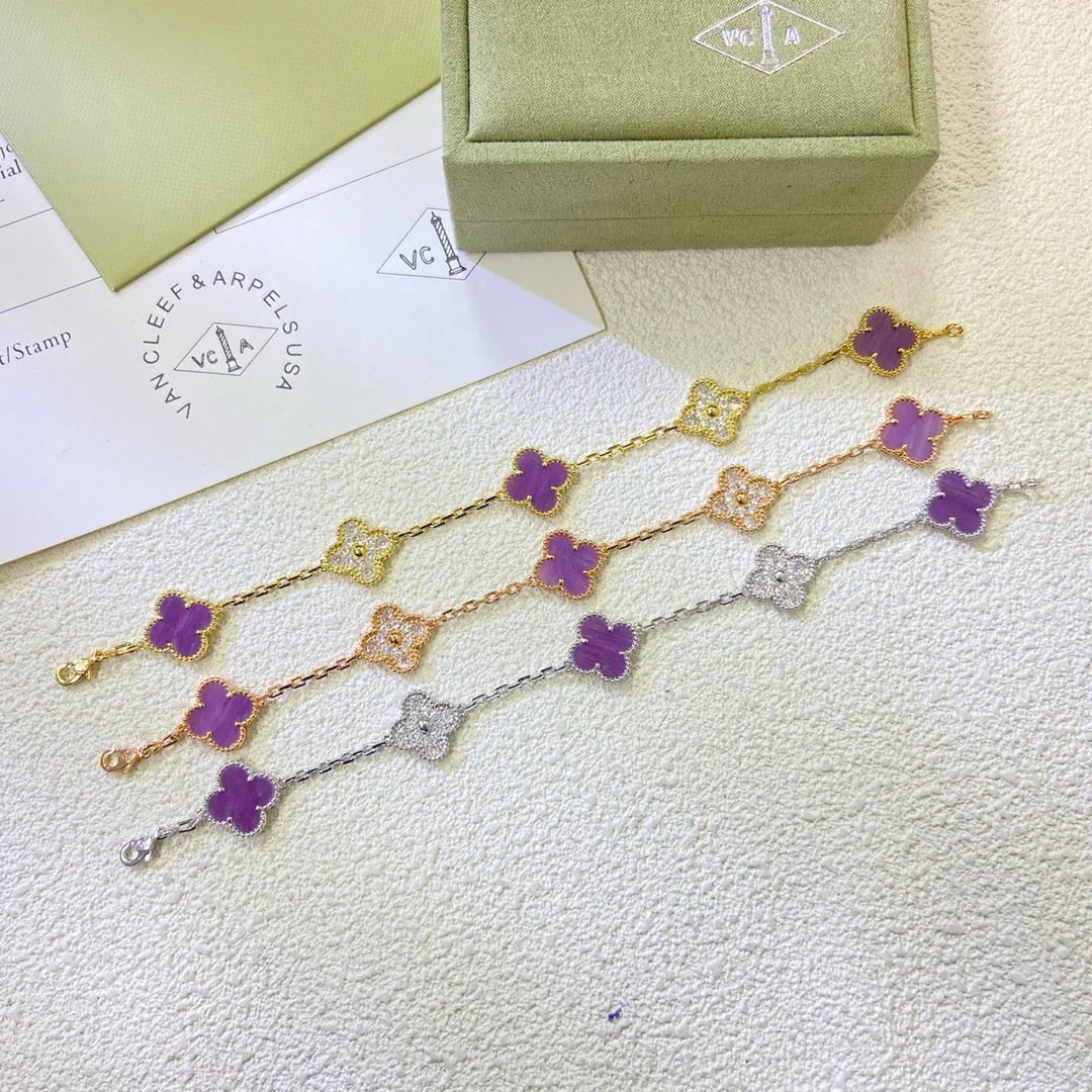 [Elite] CLOVER 5 MOTIF VIOLET BRACELET COLLECTION