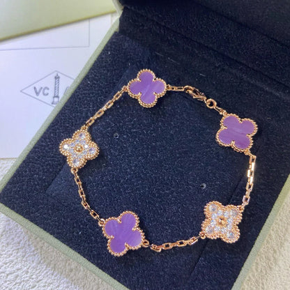 [Elite] CLOVER 5 MOTIF VIOLET BRACELET COLLECTION