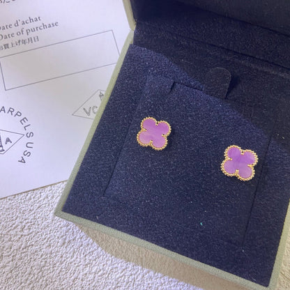 [Elite]CLOVER MINI 9.5MM  PURPLE VIOLET EARRINGS