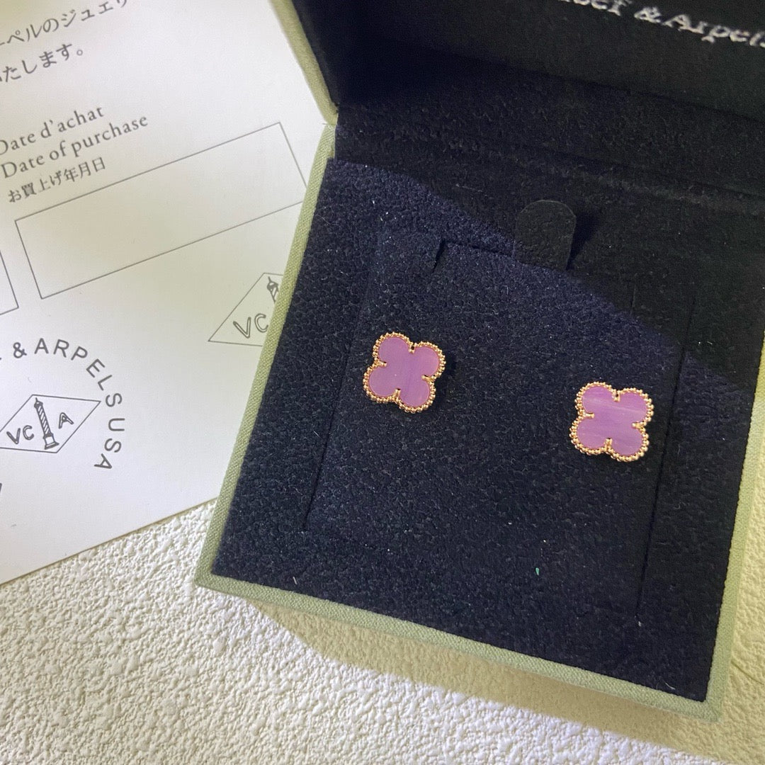 [Elite]CLOVER MINI 9.5MM  PURPLE VIOLET EARRINGS