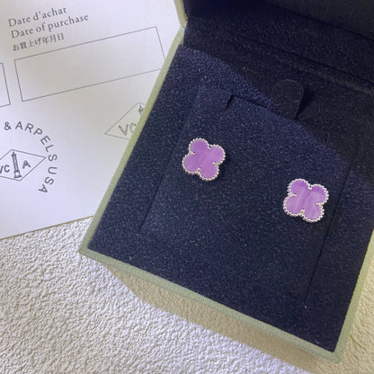[Elite]CLOVER MINI 9.5MM  PURPLE VIOLET EARRINGS