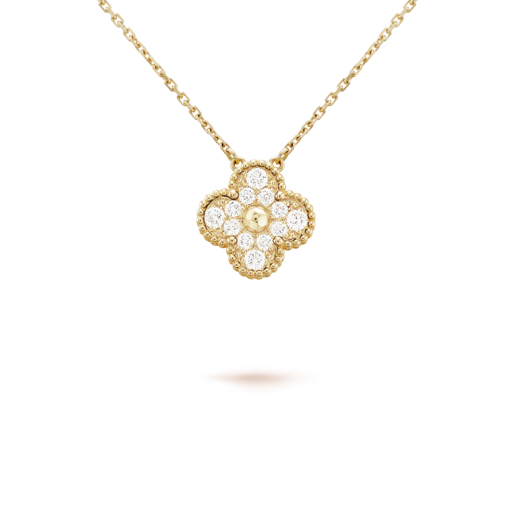 [Elite]CLOVER 15MM DIAMOND SINGLE FLOWER NECKLACE